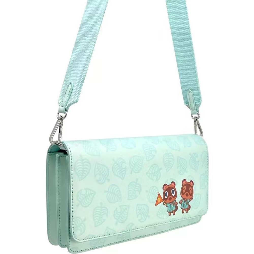 Animal Crossing Mint Leaves Nintendo Switch Carrying Case Crossbody Bag